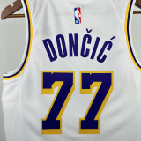2022-23 Lakers DONCIC #77 White Top Quality Hot Pressing NBA Jersey(圆领)