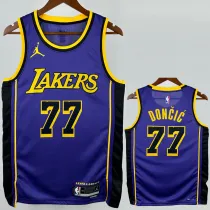 2022-23 Lakers DONCIC #77 Purple Top Quality Hot Pressing NBA Jersey (Trapeze Edition) 飞人版