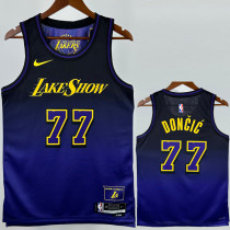 2024-25 Lakers DONCIC #77 Royal blue City Edition Top Quality Hot Pressing NBA Jersey