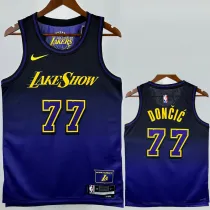 2024-25 Lakers DONCIC #77 Royal blue City Edition Top Quality Hot Pressing NBA Jersey
