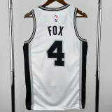 2022-23 SA Spurs FOX #4 White Top Quality Hot Pressing NBA Jersey