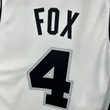 2022-23 SA Spurs FOX #4 White Top Quality Hot Pressing NBA Jersey