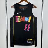 2021-22 HEAT JAQUEZ JR. #11 Black City Edition Top Quality Hot Pressing NBA Jersey (圆领）