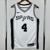 2022-23 SA Spurs FOX #4 White Top Quality Hot Pressing NBA Jersey