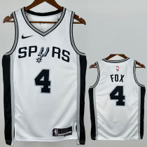 2022-23 SA Spurs FOX #4 White Top Quality Hot Pressing NBA Jersey