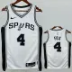 2022-23 SA Spurs FOX #4 White Top Quality Hot Pressing NBA Jersey