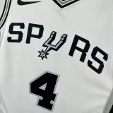 2022-23 SA Spurs FOX #4 White Top Quality Hot Pressing NBA Jersey