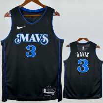 2023-24 Dallas Mavericks DAVIS #3 Black City Edition Top Quality Hot Pressing NBA Jersey(V领)