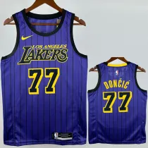 2020-21 Lakers DONCIC #77 Purple Top Quality Hot Pressing NBA Jersey(圆领)