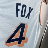 2024-25 SA Spurs FOX #4 Light blue City Edition Top Quality Hot Pressing NBA Jersey (圆领）