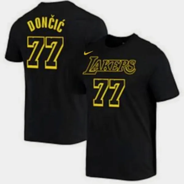 2024-25 Lakers DONCIC #77 Black High Quality Casual T-Shirt