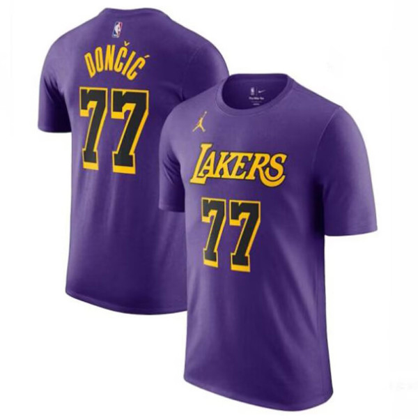 2024-25 Lakers DONCIC #77 Purple High Quality Casual T-Shirt