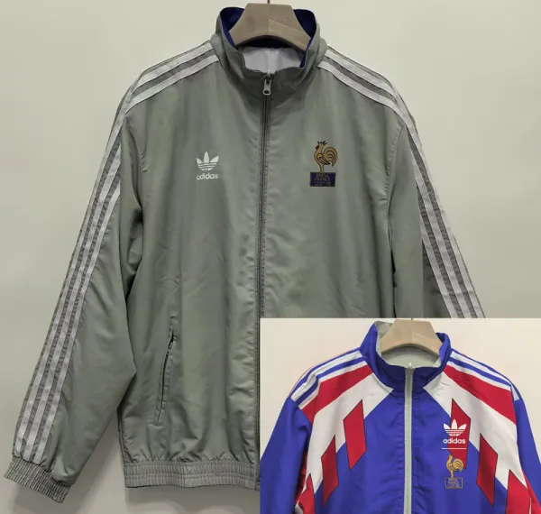 2024-25 France Grey & Blue Double Sided Windbreaker (双面风衣)