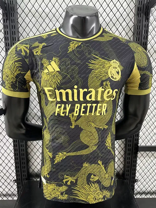 2025-26 RMA Black Gold Special Edition Player Version Training Shirts