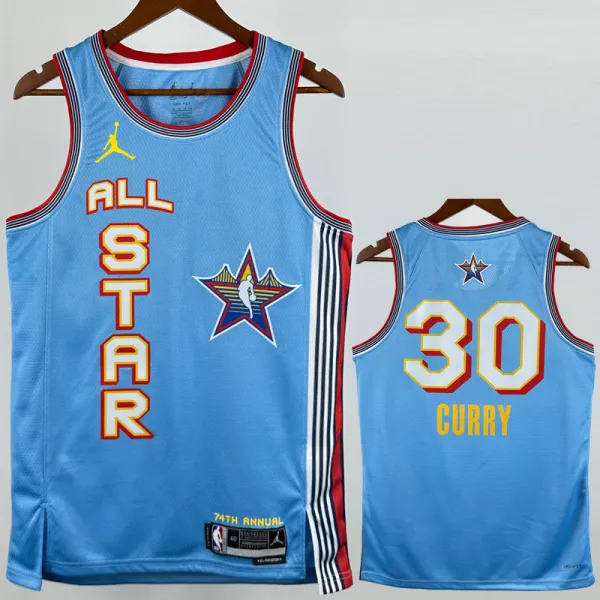 2025-26 ALL-STAR CURRY #30 Light blue Top Quality Hot Pressing NBA Jersey