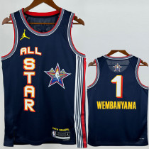 2025-26 ALL-STAR WEMBANYAMA #1 Royal blue Top Quality Hot Pressing NBA Jersey