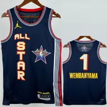 2025-26 ALL-STAR WEMBANYAMA #1 Royal blue Top Quality Hot Pressing NBA Jersey