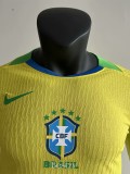 2025-26 Brazil W Home Long Sleeve Player Version Soccer Jersey (长袖球员)(带星)