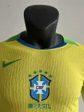 2025-26 Brazil W Home Long Sleeve Player Version Soccer Jersey (长袖球员)(带星)