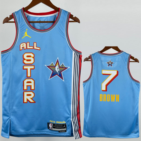 2025-26 ALL-STAR BROWN #7 Light blue Top Quality Hot Pressing NBA Jersey