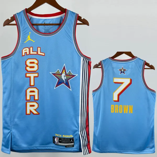 2025-26 ALL-STAR BROWN #7 Light blue Top Quality Hot Pressing NBA Jersey