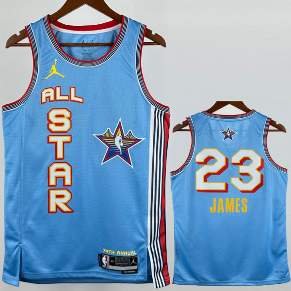 2025-26 ALL-STAR JAMES #23 Light blue Top Quality Hot Pressing NBA Jersey