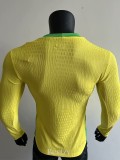 2025-26 Brazil W Home Long Sleeve Player Version Soccer Jersey (长袖球员)(带星)