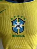 2025-26 Brazil W Home Long Sleeve Player Version Soccer Jersey (长袖球员)(带星)