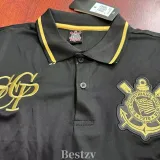 2025-26 Corinthians Black Polo Short Sleeve