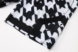 C2446 AJ Black White Casual Short Pants