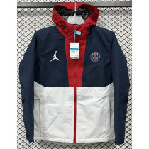 2024-25 PSG Jordan Cotton Thickened warm Blue White Outdoor Jackets #P7加棉冲锋衣