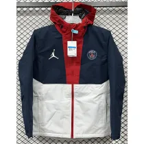 2024-25 PSG Jordan Cotton Thickened warm Blue White Outdoor Jackets #P7加棉冲锋衣