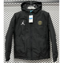 2024-25 PSG Jordan Cotton Thickened warm Black Outdoor Jackets #P2加棉冲锋衣
