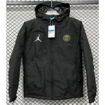 2024-25 PSG Jordan Cotton Thickened warm Black Outdoor Jackets #P2加棉冲锋衣