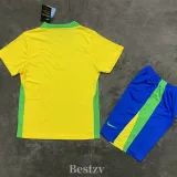 2025-26 Brazil Home Kids Soccer Jersey