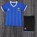 1986 Argentina Away Kids Retro Soccer Jersey