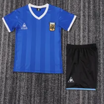 1986 Argentina Away Kids Retro Soccer Jersey