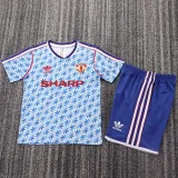 1990-1992 Man Utd Away Kids Retro Soccer Jersey