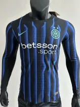 2025-26 INT Home Long Sleeve Player Version Soccer Jersey (长袖球员)(前带广告)