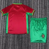 1998 Portugal Home Kids Retro Soccer Jersey