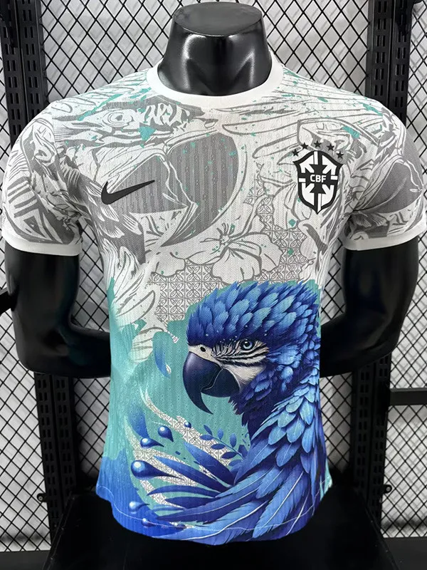 2025-26 Brazil Grey Blue Special Edition Player Version Soccer Jersey