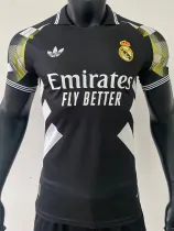 2025-26 RMA Black Special Edition Player Version Training Shirts 黄袖边