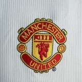 1998 Man Utd White Long Sleeve Retro Soccer Jersey (长袖)