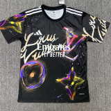 2025-26 RMA Black Blue Special Edition Fans Training Shirts (L)