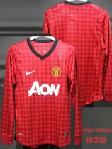 2012-2013 Man Utd Home Player Version 长袖球员 Long Sleeve Retro Soccer Jersey