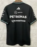 2025 F1 Mercedes Black T-Shirts Racing Suit(圆领)
