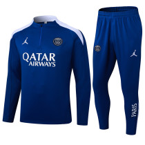 2024-25 PSG Fancy blue Half Pull Tracksuit (半拉链)