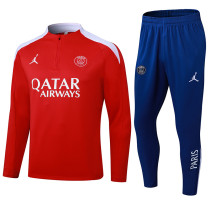 2024-25 PSG Red Half Pull Tracksuit (半拉链)
