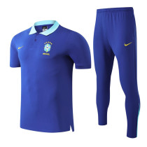 2025-26 Brazil Fancy blue Polo Tracksuit