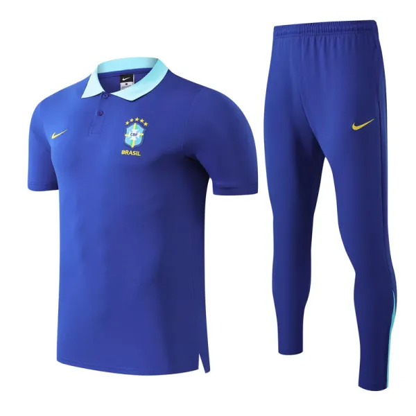 2025-26 Brazil Fancy blue Polo Tracksuit